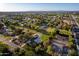 Neighborhood aerial view highlighting the lush landscapes, mature trees, and residential homes in a scenic area at 2350 E Melrose St, Gilbert, AZ 85297
