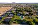 The aerial view showcases the neighborhood's layout, mature trees, and residential charm in a well-maintained area at 2350 E Melrose St, Gilbert, AZ 85297