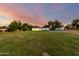 Expansive green backyard featuring lush lawn, a tennis court and mature trees at 2350 E Melrose St, Gilbert, AZ 85297