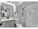 Modern bathroom with sleek vanity, subway tile shower, and stylish fixtures at 3711 S Judd St, Tempe, AZ 85282