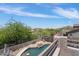 Elevated view of the pool area, showcasing the lush landscaping and outdoor amenities at 3812 N Barron --, Mesa, AZ 85207