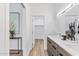 Bathroom with modern fixtures, a floating vanity and ample storage at 4220 N 32Nd St # 2, Phoenix, AZ 85018