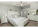 Serene Primary bedroom offering neutral colors and a walk-in closet at 556 W Sagebrush St, Gilbert, AZ 85233