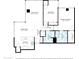 Detailed floor plan highlighting dimensions of living room, bedrooms, dining area, kitchen, and bathrooms at 7151 E Rancho Vista Dr # 3001, Scottsdale, AZ 85251