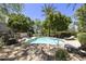 Backyard pool featuring desert landscaping, lounge chairs, and shade at 7240 N Dreamy Draw Dr # 109, Phoenix, AZ 85020
