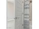 Bathroom doorway showcases stylish shower curtain and fixtures at 820 N 8Th Ave # 25, Phoenix, AZ 85007