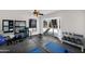 Bright home gym with exercise equipment and large bay window at 1023 E Sahuaro Dr, Phoenix, AZ 85020