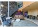 Inviting living room featuring a unique fireplace, stone staircase and modern design at 1123 E Maryland Ave # 4, Phoenix, AZ 85014