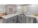Updated kitchen features gray cabinets, white countertops and stainless steel appliances at 12212 N Paradise Vlg S Pkwy # 113, Phoenix, AZ 85032