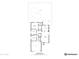 A black and white floor plan depicting layout of a home with the patio, pool, and garage at 13723 W Rovey Ave, Litchfield Park, AZ 85340