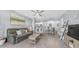 Cozy living room with modern decor, stylish furniture, ceiling fan, and open layout at 14145 N 92Nd St # 1084, Scottsdale, AZ 85260