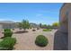 Fully landscaped backyard with gravel, bushes, artificial turf, and block fencing at 30446 W Picadilly Rd, Buckeye, AZ 85396