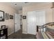 Bedroom with carpet flooring, large closet, and neutral colored walls at 3578 E Walnut Rd, Gilbert, AZ 85298