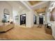 Inviting foyer with light hardwood floors, recessed lighting, and office access at 4417 W El Cortez Trl, Phoenix, AZ 85083