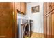 Well-equipped laundry room with modern washer and dryer units and ample storage space at 6101 E Thunderbird Rd, Scottsdale, AZ 85254
