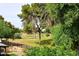 Scenic backyard view of a golf course, mature trees, landscaping and outdoor seating at 7521 S College Ave, Tempe, AZ 85283