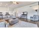 Spacious living room with soaring ceilings, comfortable seating, and ample natural light, creating an inviting atmosphere at 8207 W Planada Ln, Peoria, AZ 85383