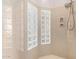 Shower with glass block window and shower head at 8647 W Lariat Ln, Peoria, AZ 85383