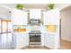 Modern kitchen with white cabinets, stainless steel appliances, and tiled backsplash at 1550 W Saint Kateri Dr, Phoenix, AZ 85041