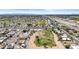 Community aerial view with golf course, highway and many single Gathering homes at 1641 S Sossaman Rd, Mesa, AZ 85209