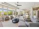Expansive living room with access to pool, bright windows, modern lighting and neutral decor at 22469 N 79Th Pl, Scottsdale, AZ 85255