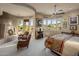 Primary bedroom features sitting area, fireplace and many windows with views at 29412 N 108Th Pl, Scottsdale, AZ 85262