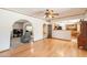 Hardwood floors connect kitchen and living room spaces at 3109 N 81St St, Scottsdale, AZ 85251