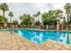 Beautiful pool with lounge chairs and palm trees in a well-maintained community at 10030 W Indian School Rd # 165, Phoenix, AZ 85037