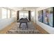 Bright game room featuring a pool table, stylish rug, and large windows overlooking the desert views at 10795 E Sutherland Way, Scottsdale, AZ 85262
