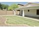 Well-maintained backyard featuring a grassy lawn, gravel accents, and block fence at 365 E Mountain View Rd, San Tan Valley, AZ 85143