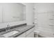 A bathroom featuring a granite countertop vanity and shower and tub combo at 5094 E Umber Rd, San Tan Valley, AZ 85143