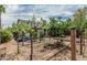 Backyard featuring a fenced garden area with raised garden beds at 620 N Entrada St, Chandler, AZ 85226