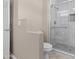 Bathroom featuring tiled walk-in shower and tiled floors, adding a touch of elegance at 9100 E Raintree Dr # 239, Scottsdale, AZ 85260