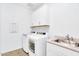Clean laundry room with washer, dryer, and sink at 22560 E Rosa Rd, Queen Creek, AZ 85142