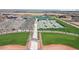Aerial view of the Town of Queen Creek sports complex, showcasing baseball fields and sports courts at 22560 E Rosa Rd, Queen Creek, AZ 85142