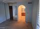 Bedroom with an ensuite bathroom, mirrored closet doors and ceiling fan at 3031 N Civic Center Plz # 113, Scottsdale, AZ 85251