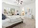 Bright bedroom features neutral colors, shuttered windows, and artwork at 3221 E Lynx Pl, Chandler, AZ 85249