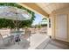 Relaxing patio area with comfortable seating and shade, ideal for enjoying outdoor living and entertaining guests at 5830 E Mckellips Rd # 2, Mesa, AZ 85215