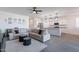 Bright open-concept living area connecting the kitchen and dining spaces with modern furnishings at 6117 S Adelle --, Mesa, AZ 85212