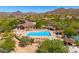 Stunning community pool and lounge area with mountain views at 3601 N Sonoran Hts, Mesa, AZ 85207