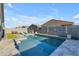 View of a refreshing pool with poolside seating, perfect for relaxing or entertaining guests at 7145 E Eagle Nest Way, San Tan Valley, AZ 85143