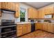 Bright kitchen with wood cabinets, modern appliances, and a window view of lush greenery at 7252 N Central Ave, Phoenix, AZ 85020