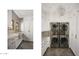 Well-organized laundry room featuring stacked washer and dryer units, sleek countertops, and ample storage cabinets at 7525 N Shadow Mountain Rd, Paradise Valley, AZ 85253
