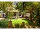 Backyard featuring lush trees, grass and a lattice cover at 930 E Page St, Gilbert, AZ 85234