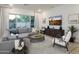 Comfortable living room featuring stylish furniture and a large sliding door to the outside at 15695 W Christy Dr, Surprise, AZ 85379