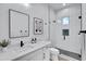 Modern bathroom with walk-in shower and sleek vanity at 3933 E Freeman Ln, San Tan Valley, AZ 85140