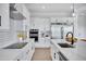 Modern kitchen with stainless steel appliances, white cabinets, and center island at 3933 E Freeman Ln, San Tan Valley, AZ 85140