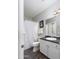 Bathroom featuring a toilet, shower with curtain, vanity and mirror at 4343 N 21St St # 213, Phoenix, AZ 85016