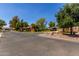 Neighborhood street view with lush landscaping, mature trees, and well-maintained homes at 45 Leisure World -- # 45, Mesa, AZ 85206