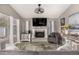Cozy living room with fireplace at 7810 W Beryl Ave, Peoria, AZ 85345